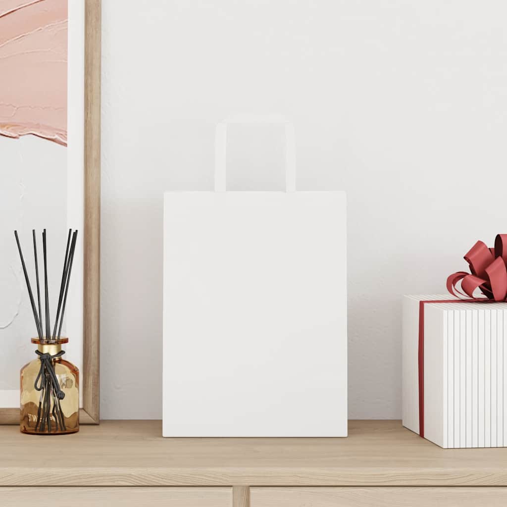 Sacos de papel 250 unid com alças branco 21x11x28 cm