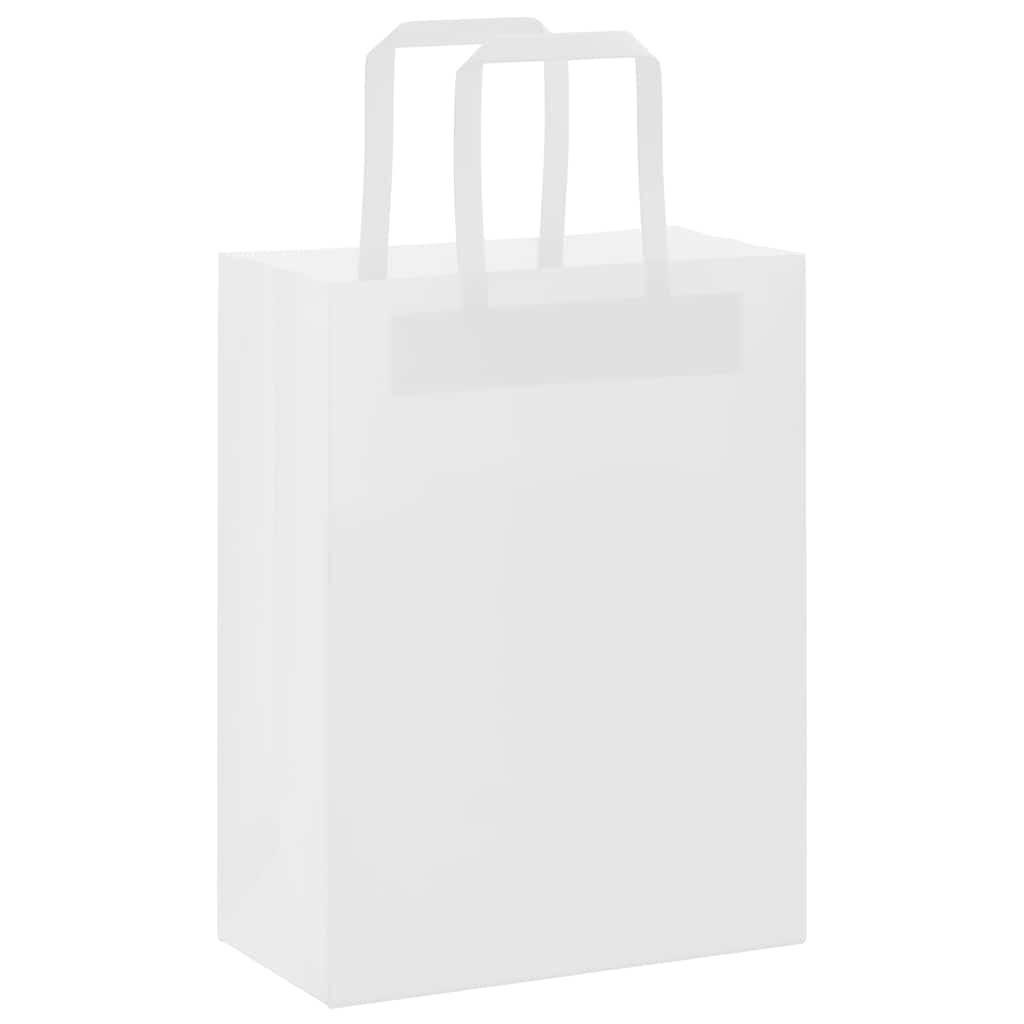 Sacos de papel 250 unid com alças branco 21x11x28 cm