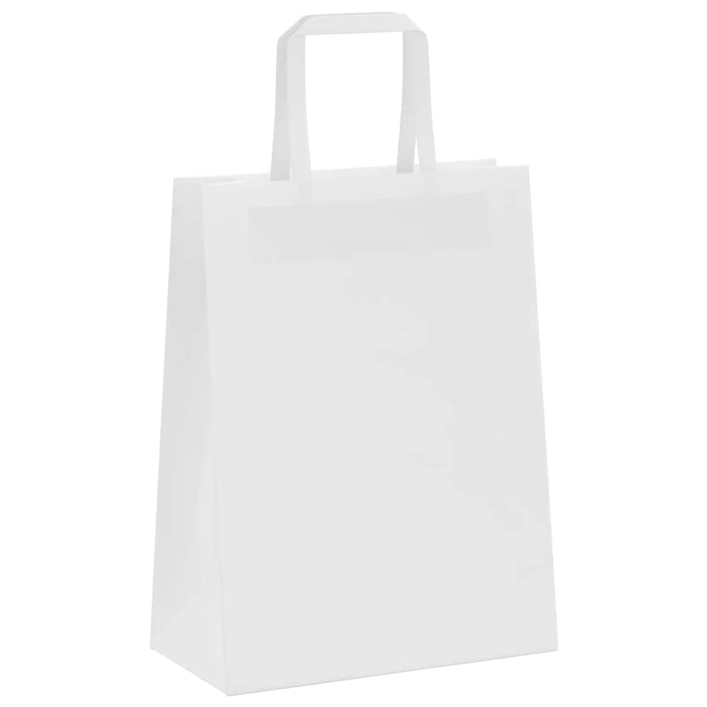 Sacos de papel 250 unid com alças branco 21x11x28 cm