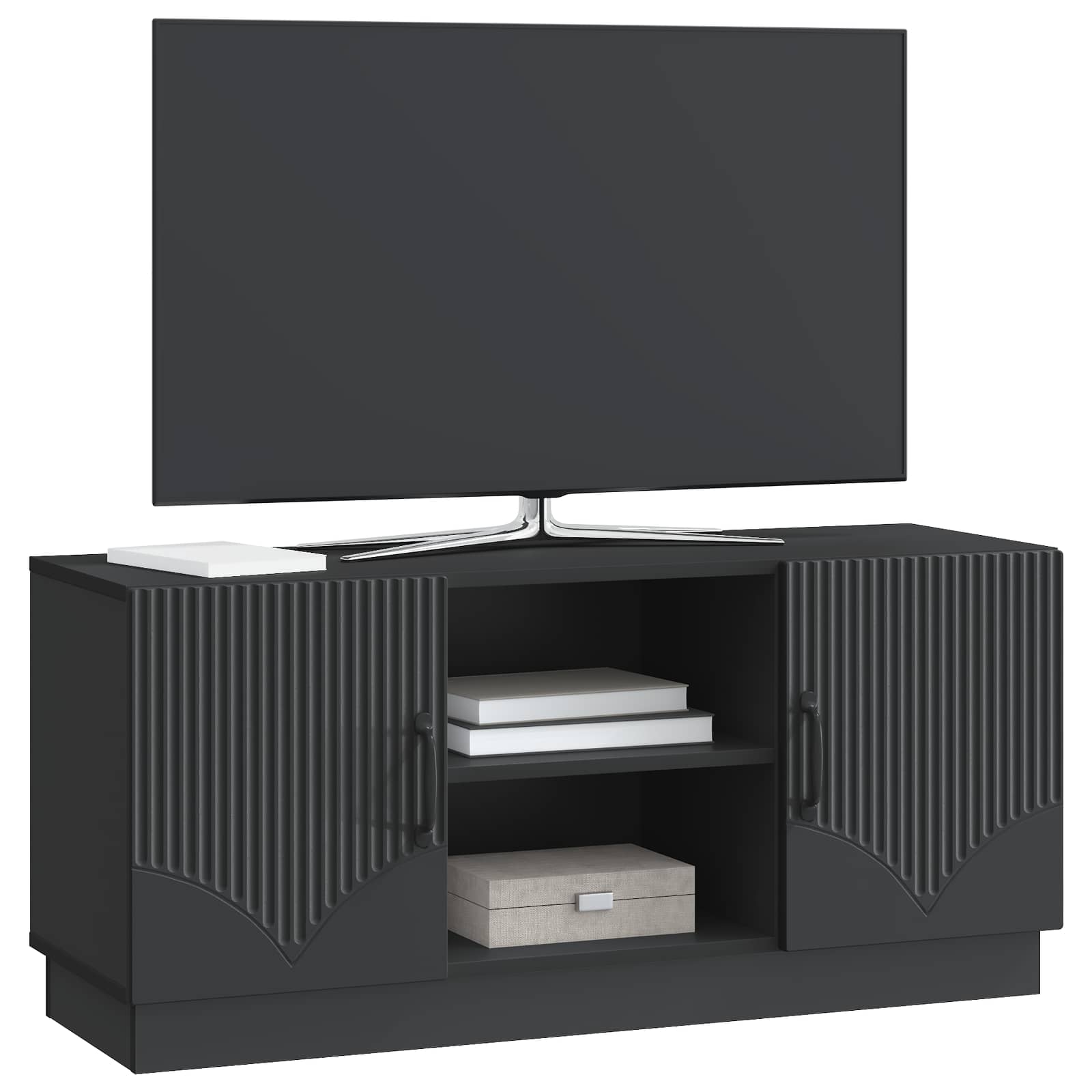 Gabinete para TV preto 102 x 34,5 x 47 cm derivados de madeira