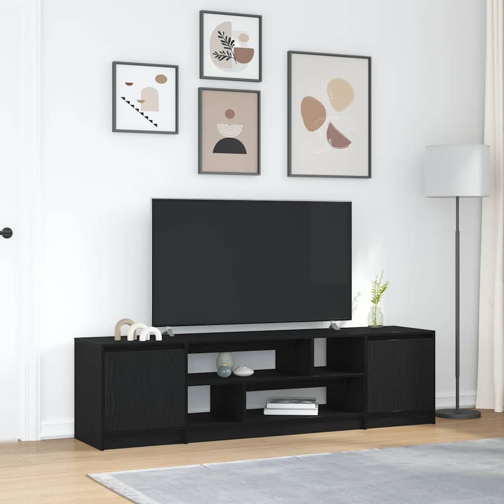 Móvel de TV 188,5x41x50 cm derivados de madeira carvalho preto