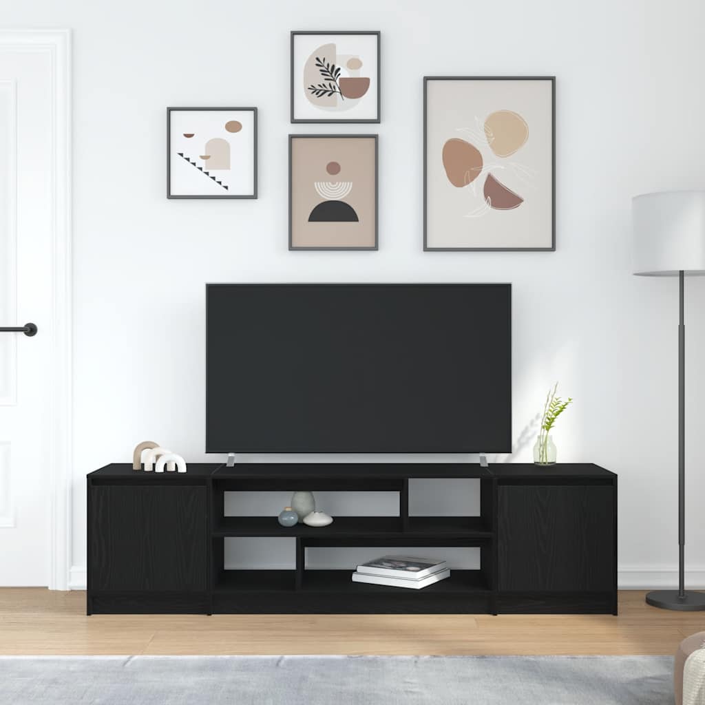 Móvel de TV 188,5x41x50 cm derivados de madeira carvalho preto