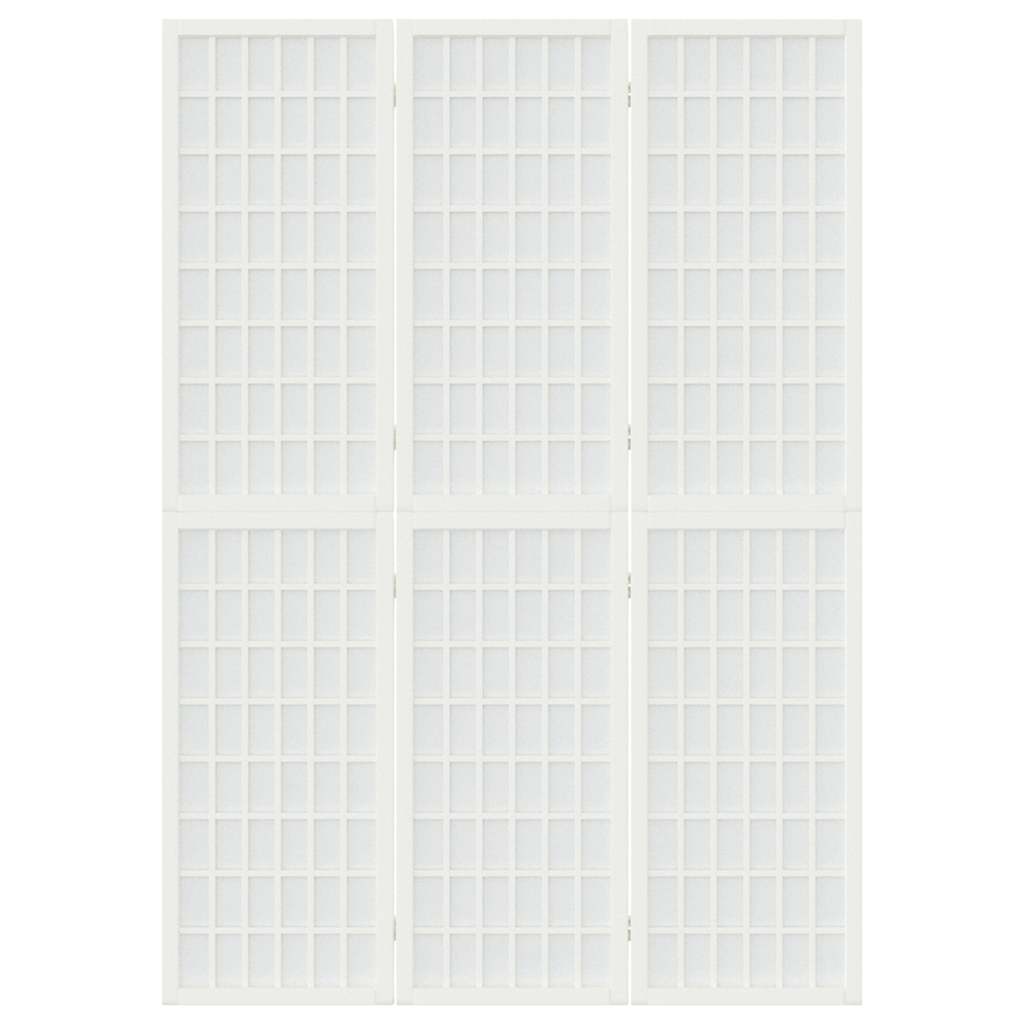 Biombo dobrável com 3 painéis estilo japonês 120x170 cm branco