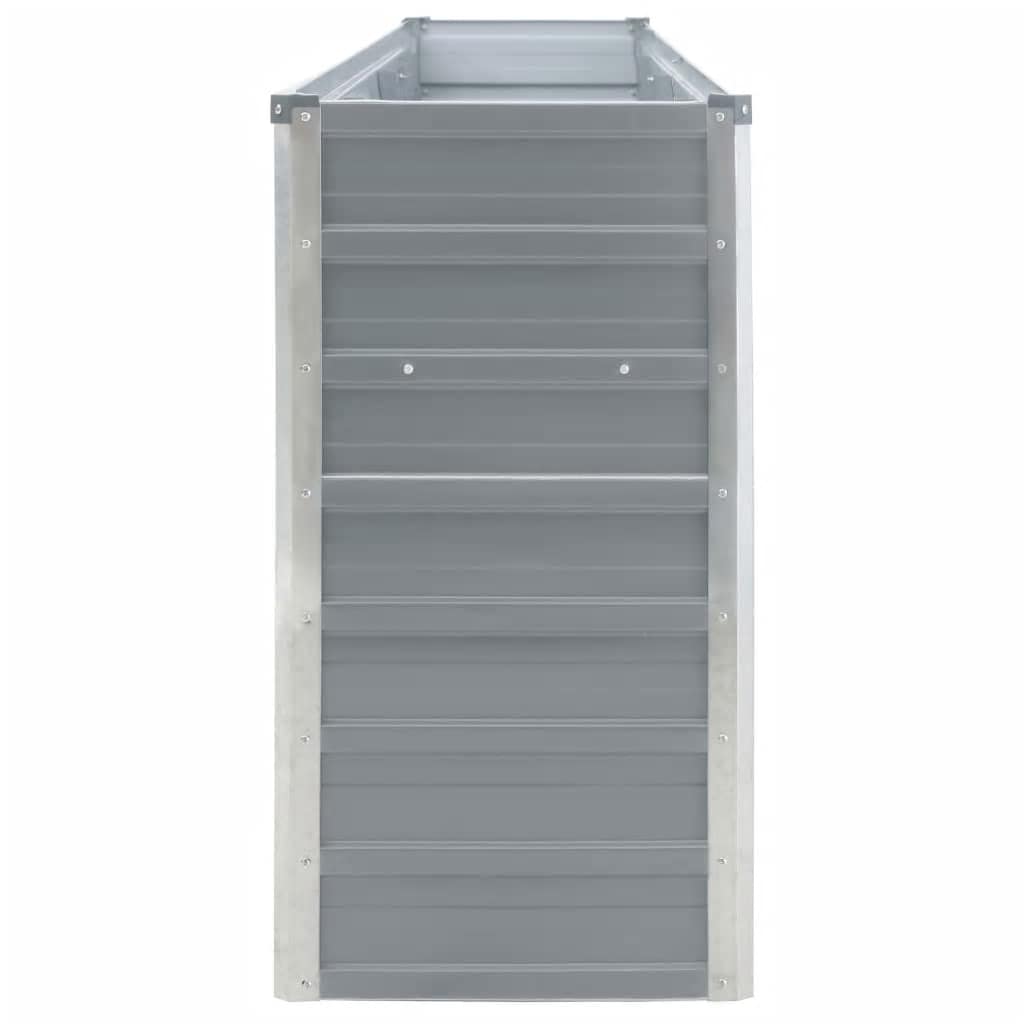 Canteiro jardim elevado 320x40x77 cm aço galvanizado cinzento