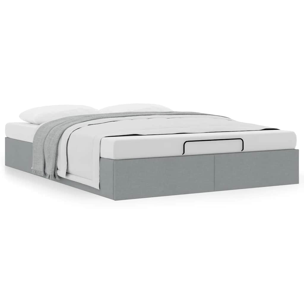 Estrutura de cama otomana sem colchão 140x190 cm cinzento claro