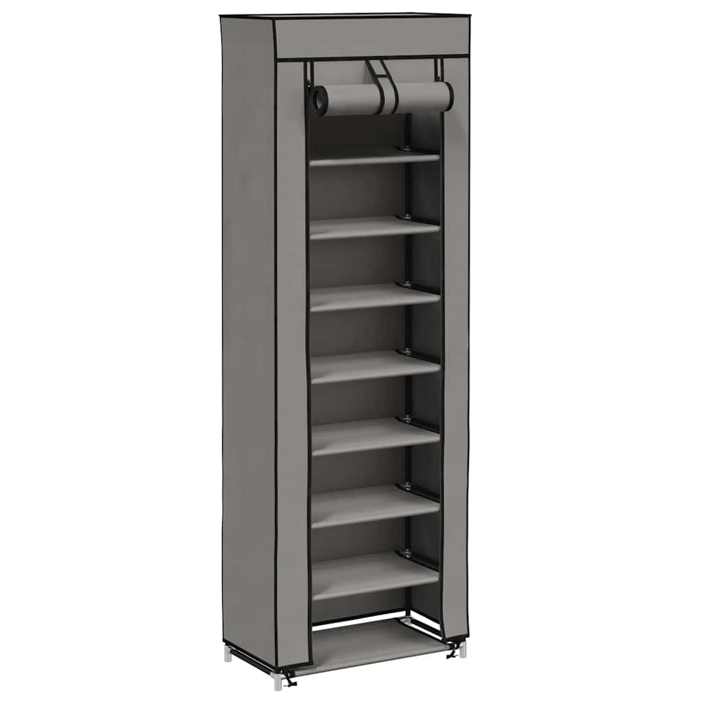 Sapateira com cobertura 57x29x162 cm tecido cinzento