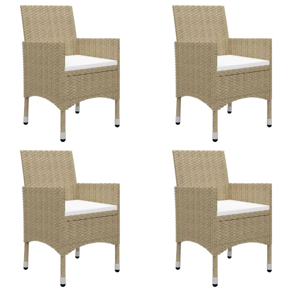 5 Pcs conjunto de jantar para jardim bege