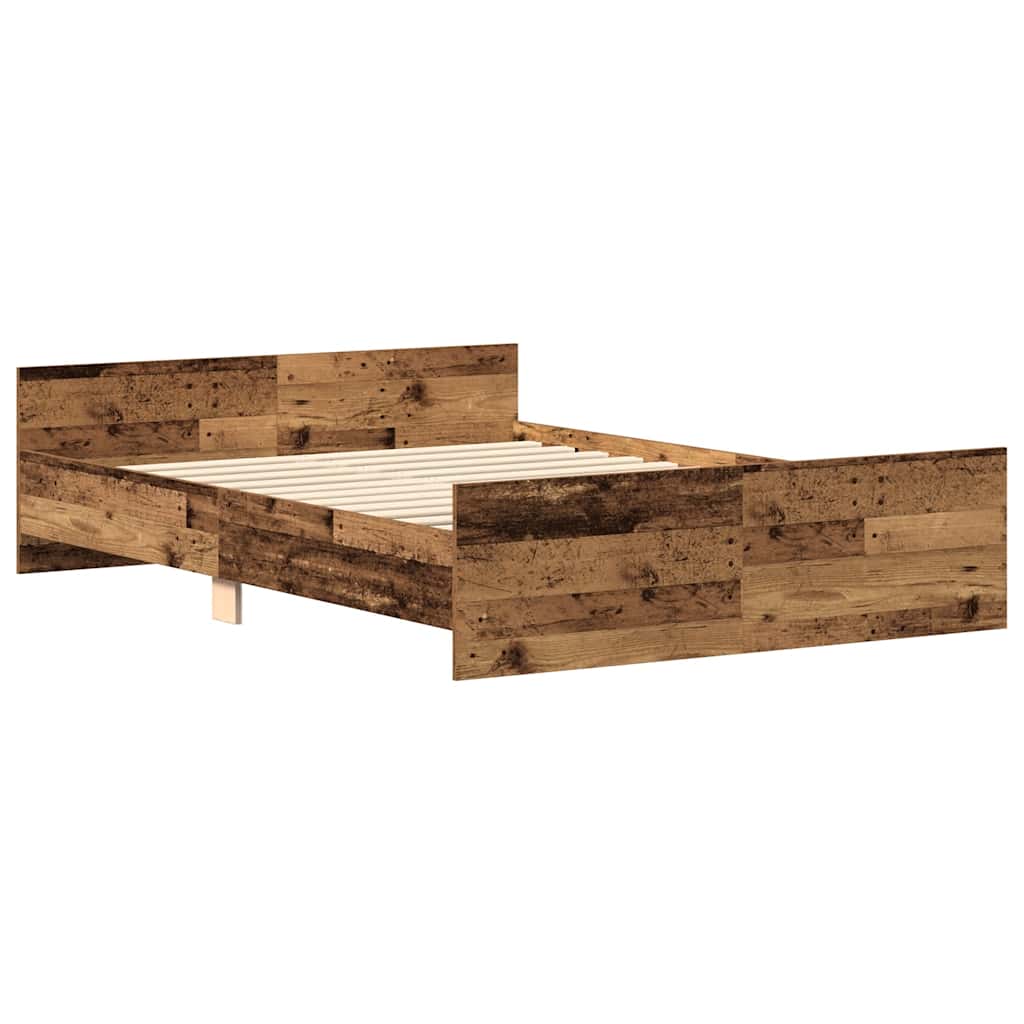 Estrutura de cama sem colchão 135x190 cm madeira velha