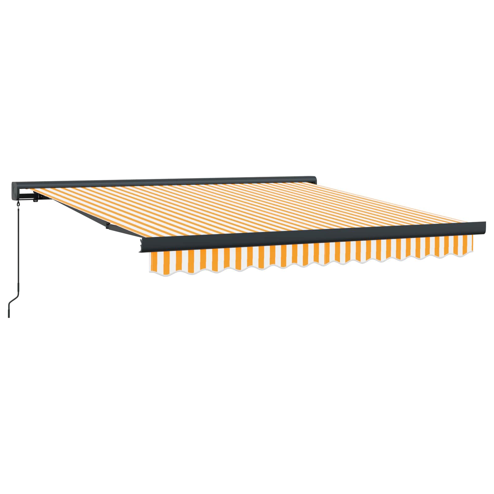 | Toldo retrátil | azul e branco com estrutura branca 3,5 x 2,5 m