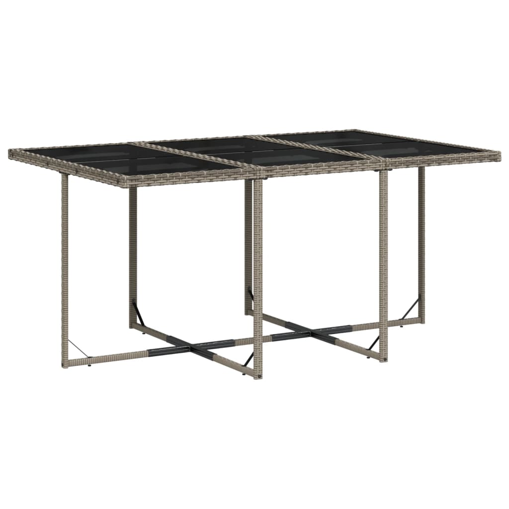 11 Pcs conjunto jantar p/ jardim c/ almofadões vime PE cinzento