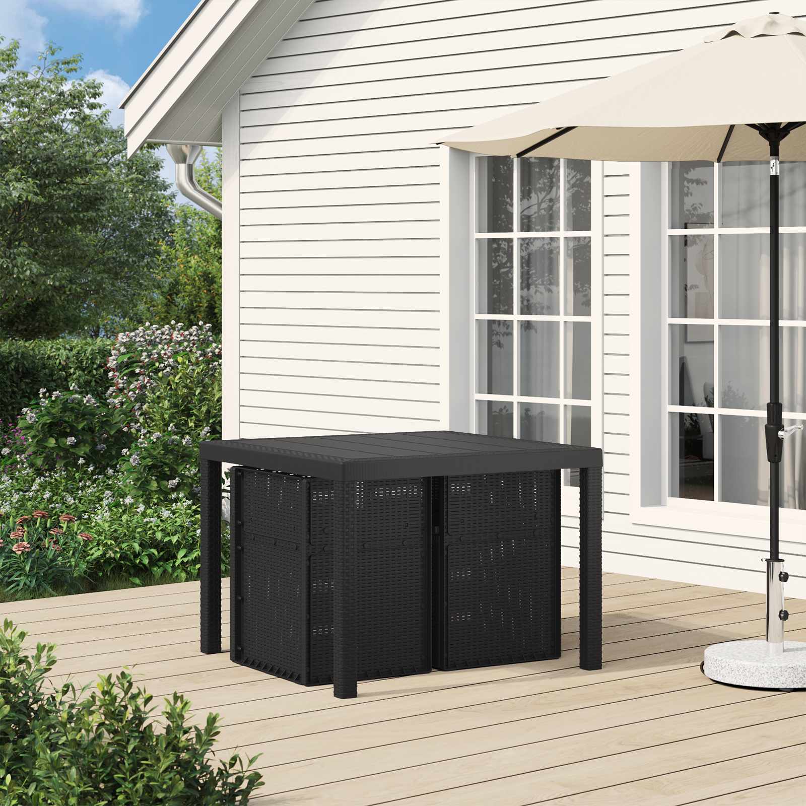 Cadeiras de jantar para jardim 2 pcs antracite PP