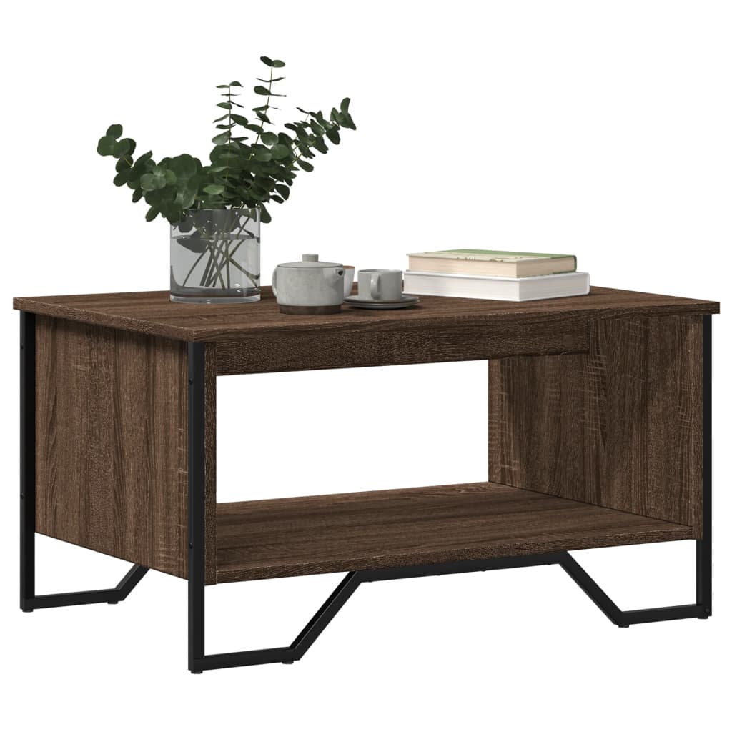 Mesa de centro 75x51x40 cm derivados madeira carvalho castanho
