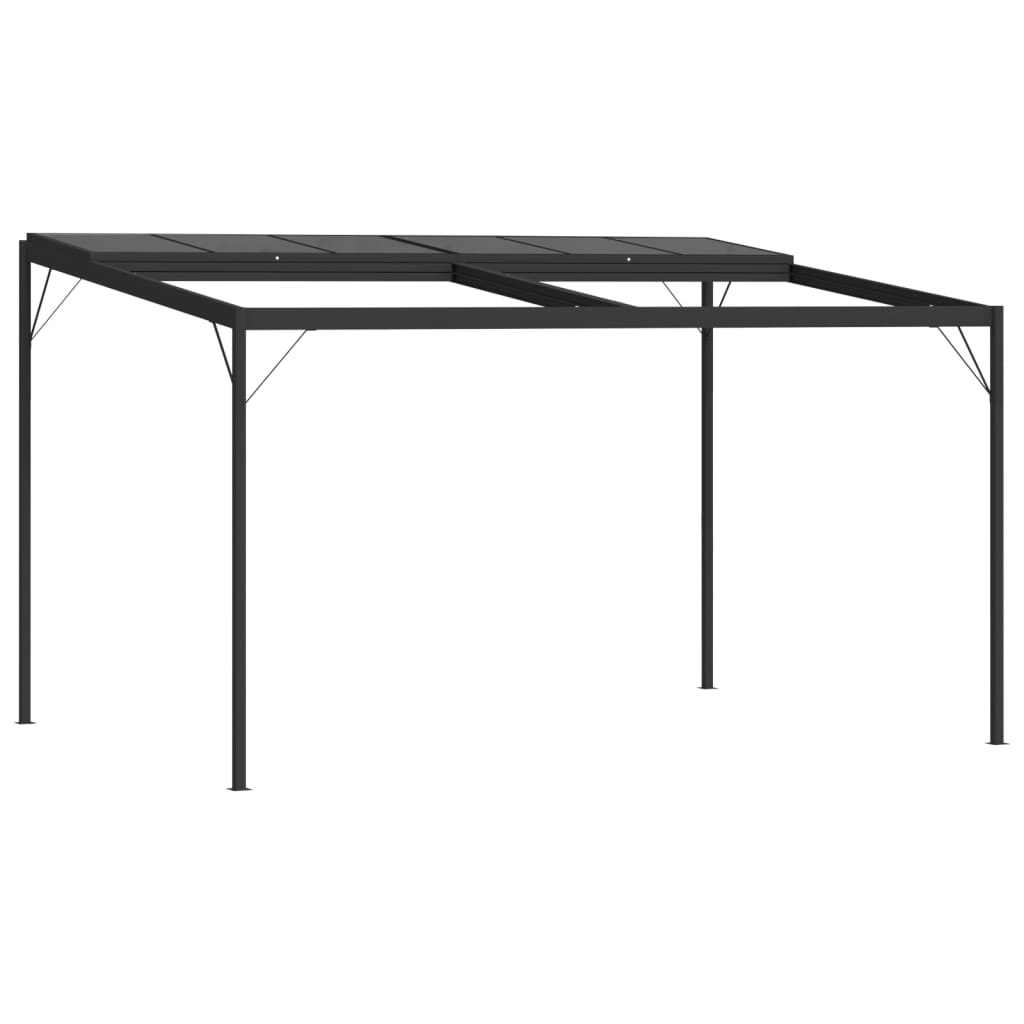 Gazebo com telhado 4x3x2,5 m alumínio e aço antracite
