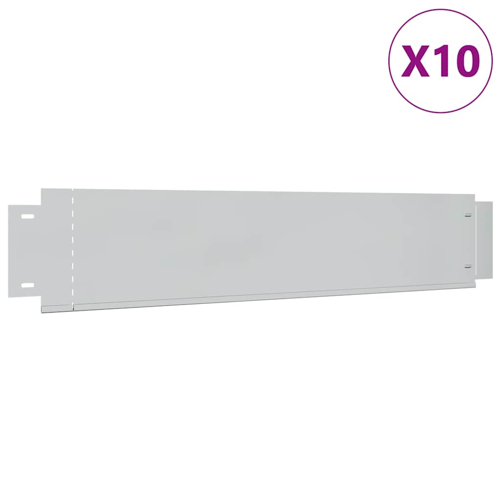 Vedação para relvado 10 pcs aço galvanizado 100x20 cm