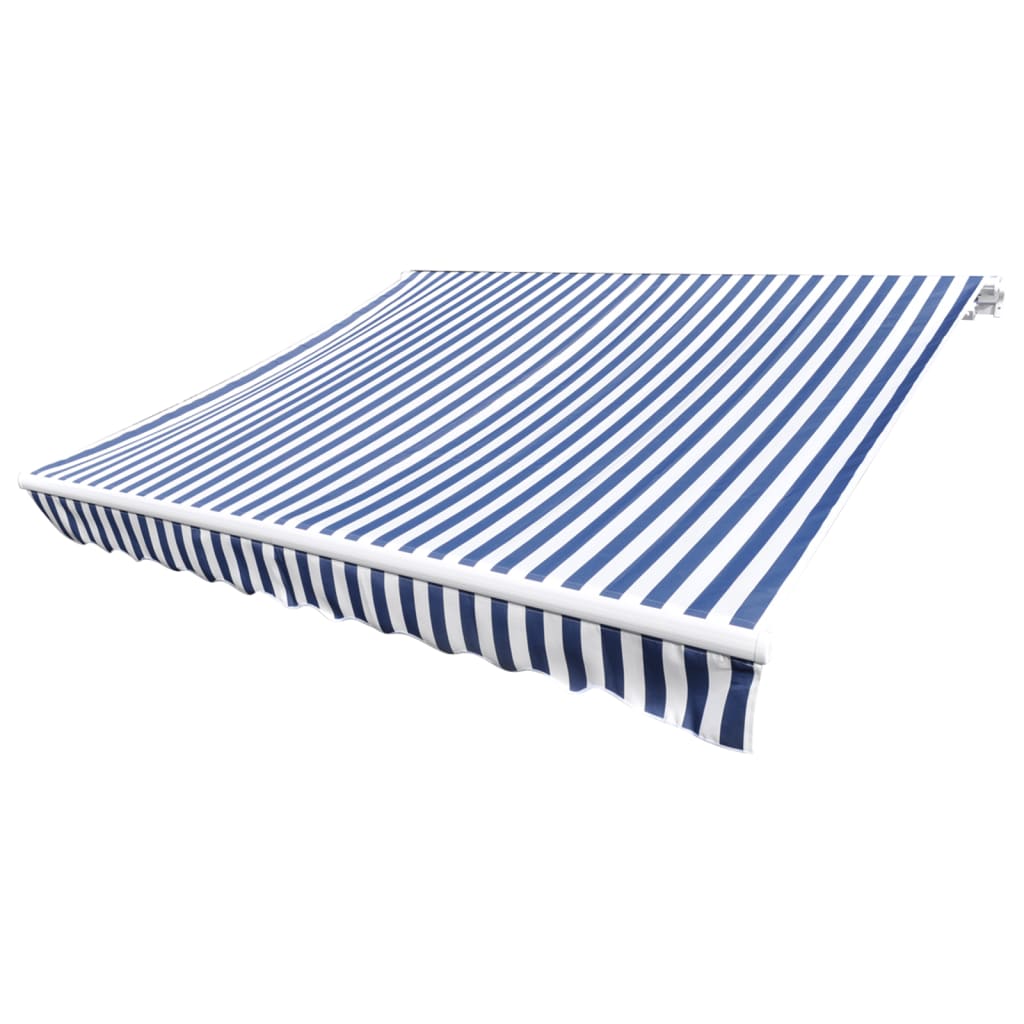 Tecido de substituição para toldo azul e branco 600x300 cm poliéster