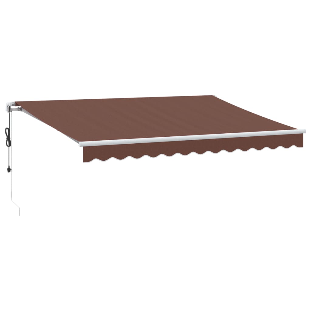 Toldo retrátil automático com luz LED 350x250 cm castanho