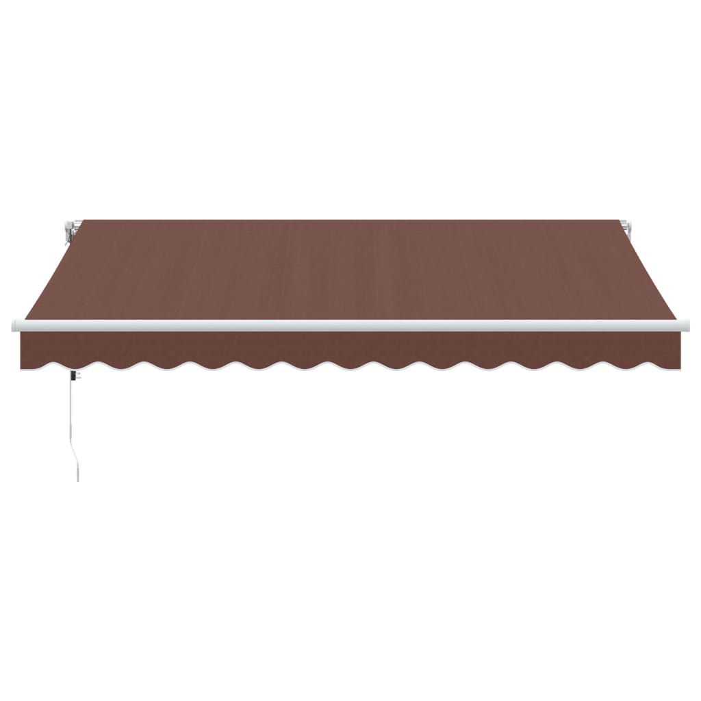 Toldo retrátil automático com luz LED 350x250 cm castanho