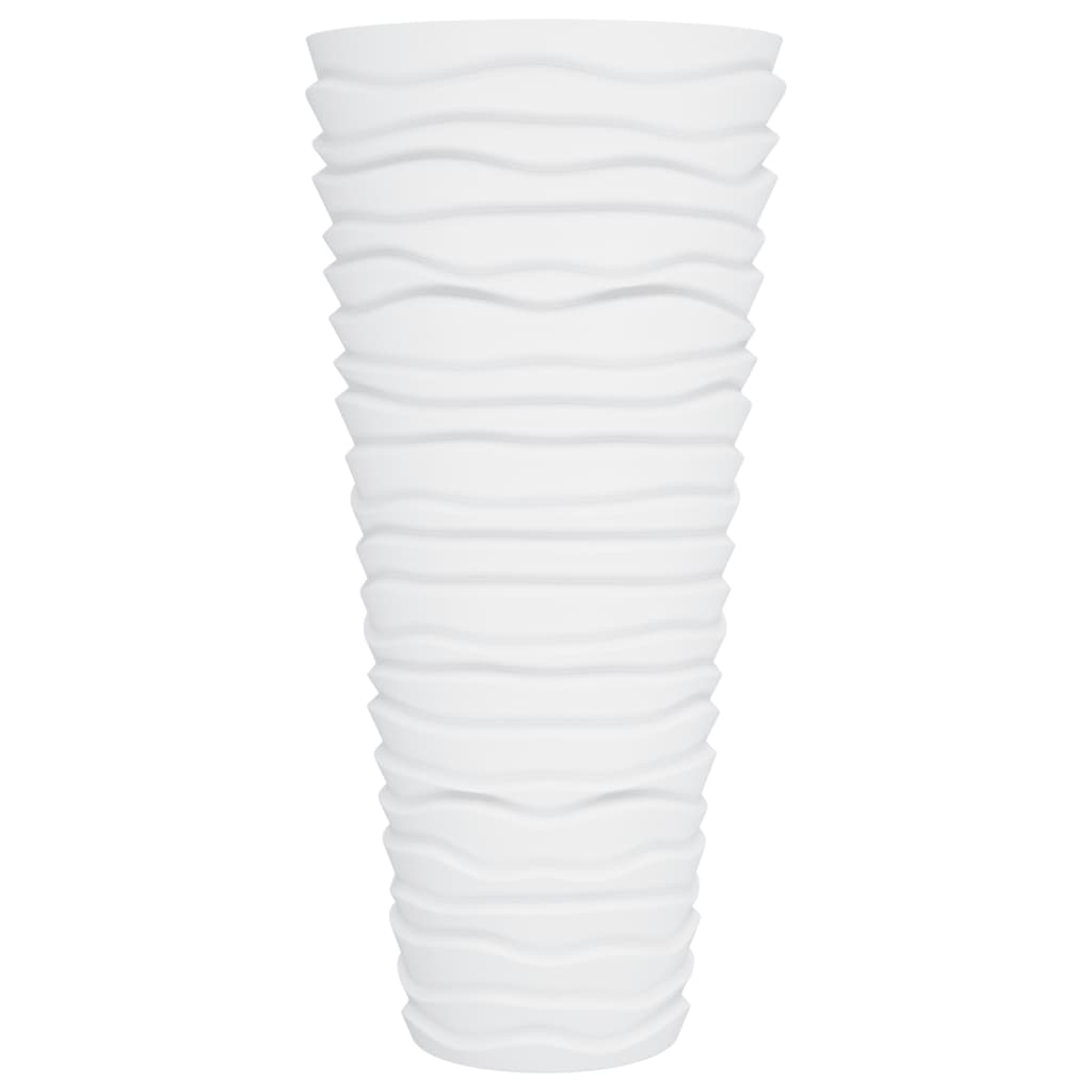 Vaso c/ interior removível 18/45 l + aspeto ranhurado branco