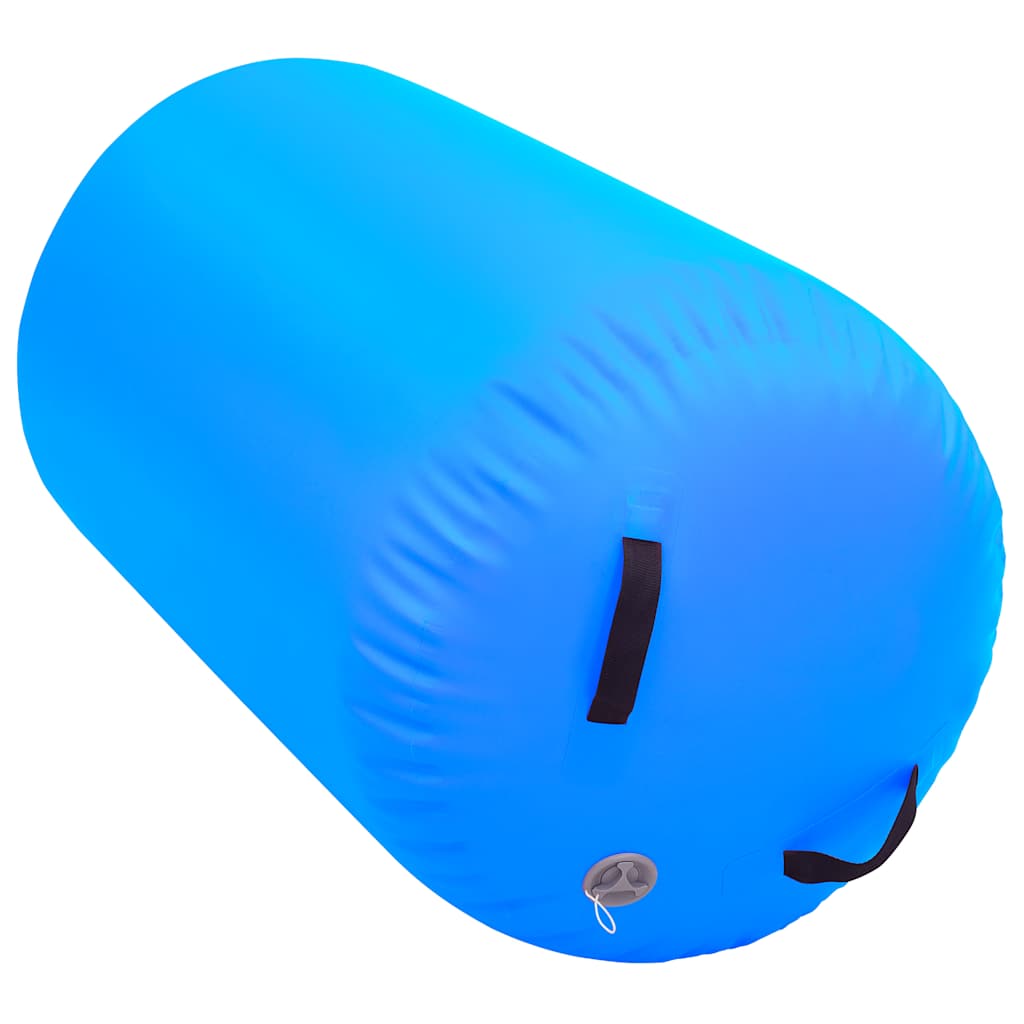 Rolo de ginástica/yoga insuflável com bomba 100x60 cm PVC azul