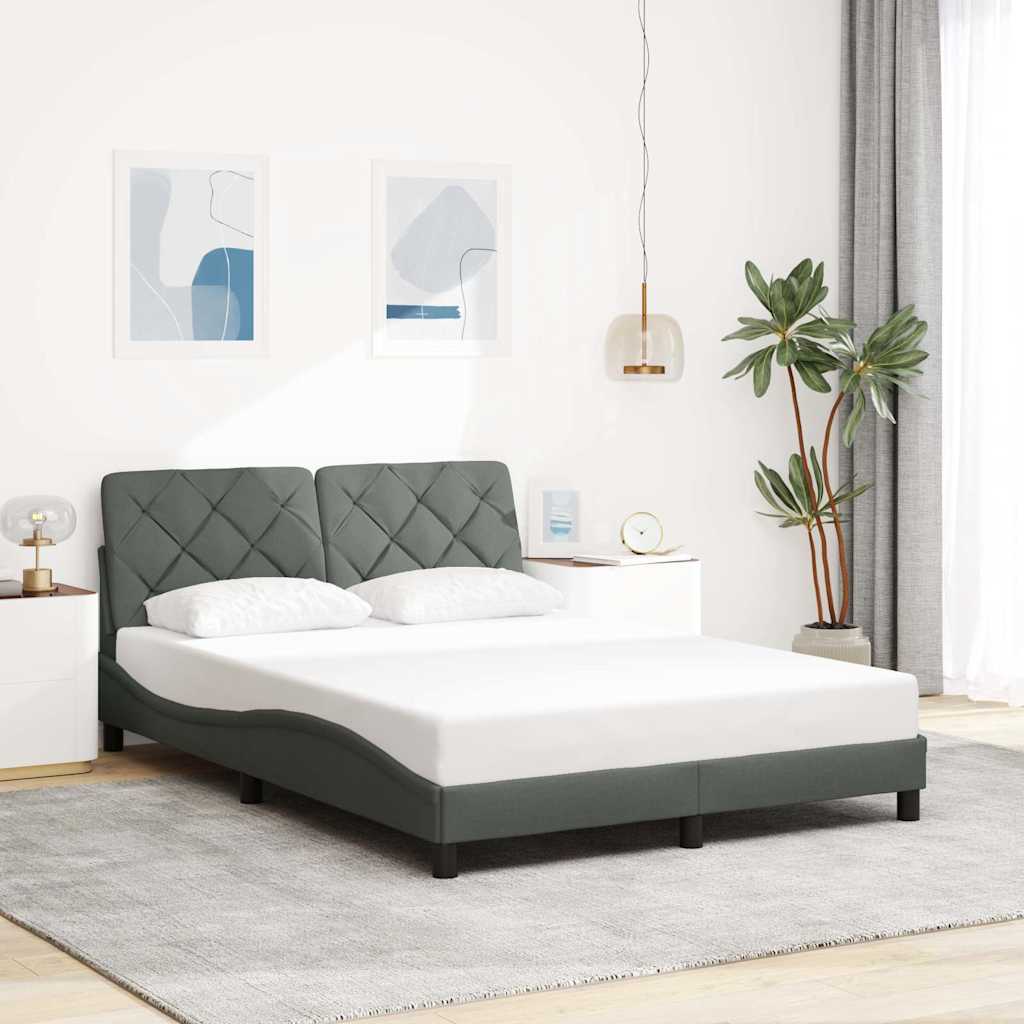 Estrutura de cama com LED sem colchão 120x200 cm tecido