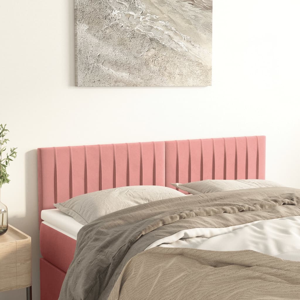 Cabeceiras rosa 144x5x78/88 cm veludo