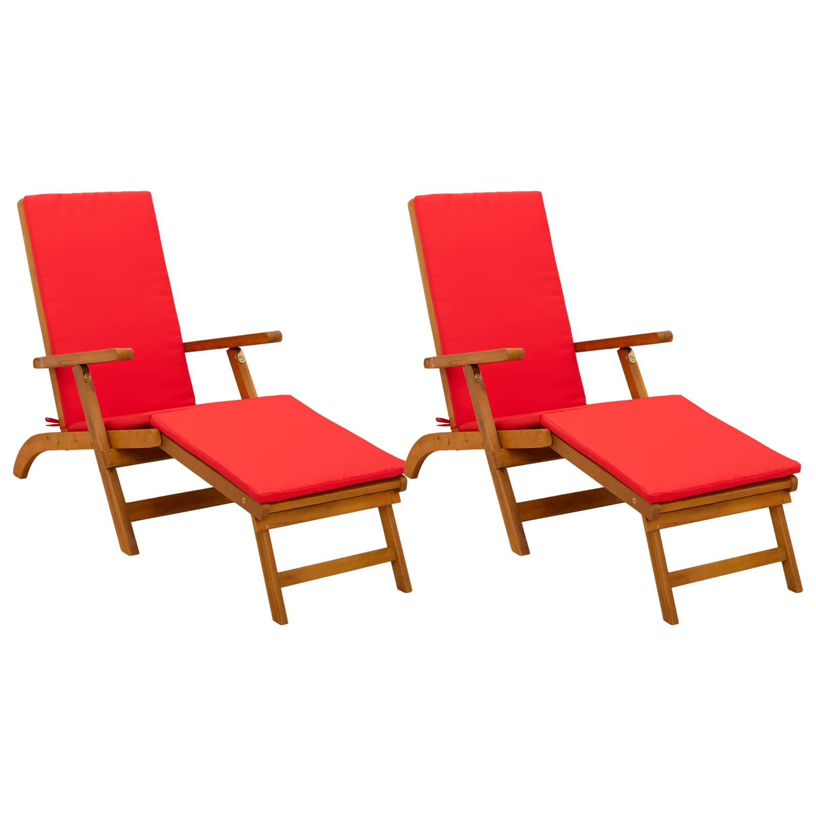 Espreguiçadeira reclinável e dobrável 2 unid. vermelho