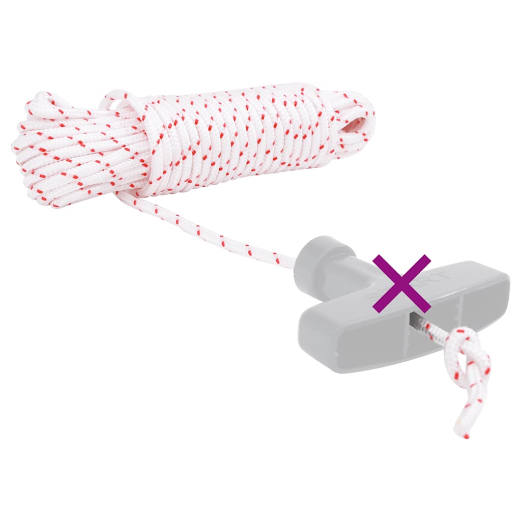 Cabo de arranque ø4 mm 10 m nylon branco e vermelho