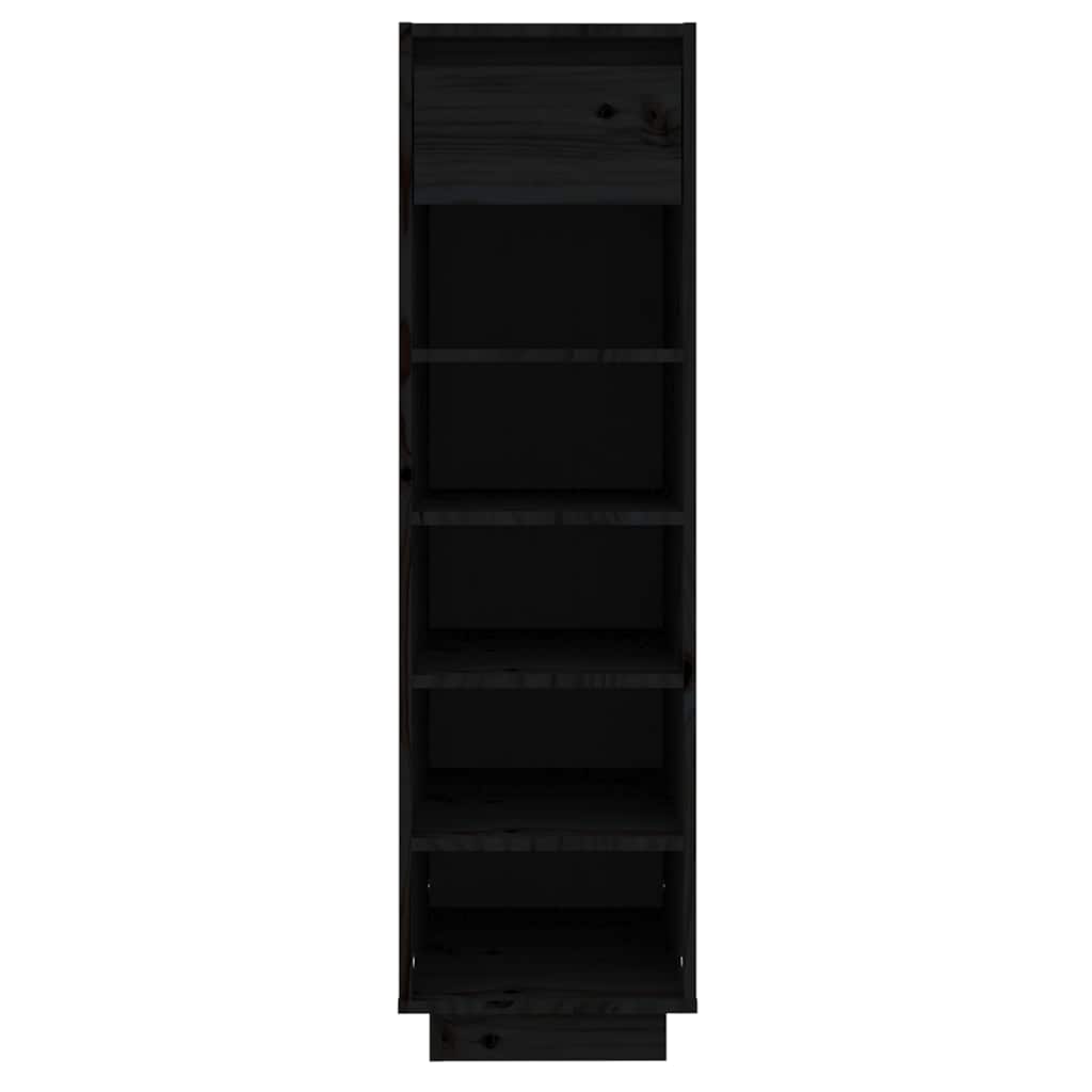 Sapateira 34x30x105 cm madeira de pinho maciça preto