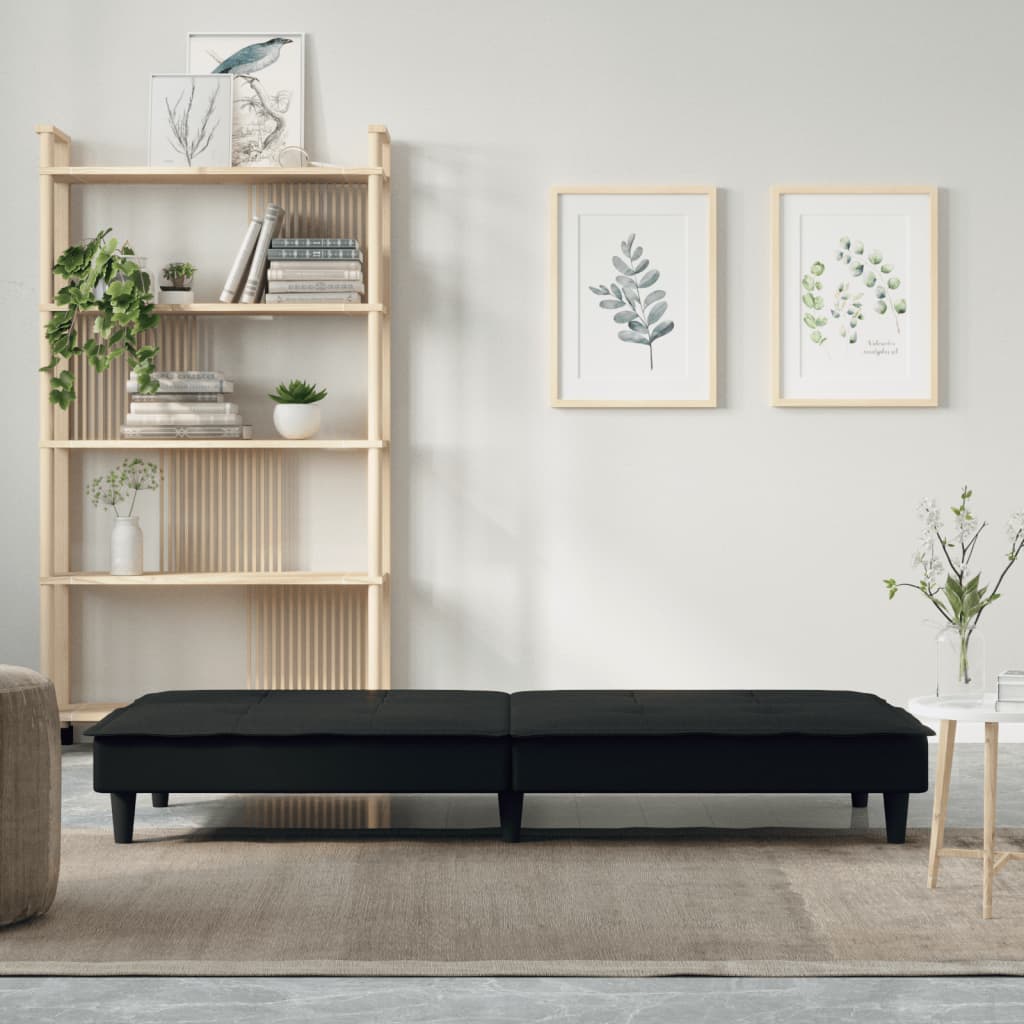 Sofá-cama tecido preto