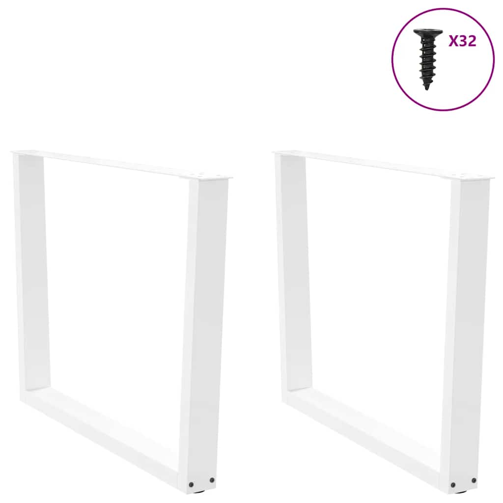 Pés para mesa de jantar em v, 2 peças, branco, 100x(72-73,3) cm, aço