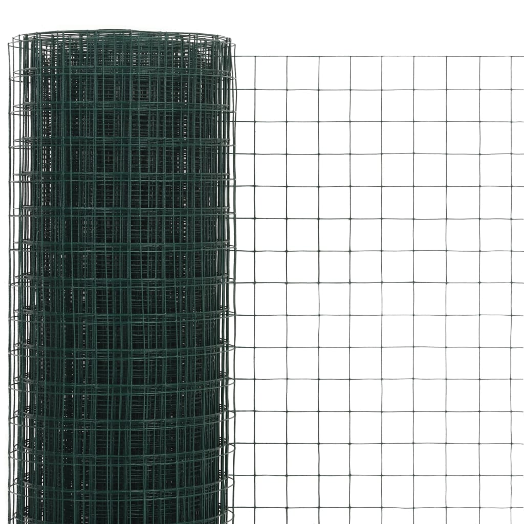 Cerca arame galinheiro 25x1,5 m aço c/ revestimento PVC verde