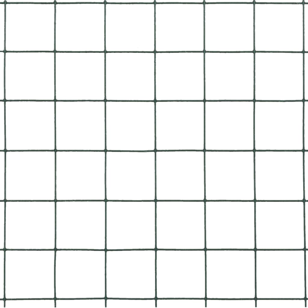 Cerca arame galinheiro 25x1,5 m aço c/ revestimento PVC verde