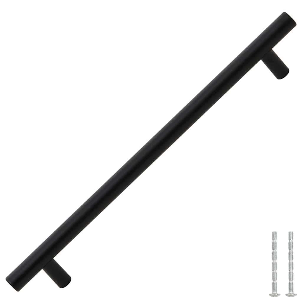 Puxadores para móveis 5 pcs 192 mm aço inoxidável preto