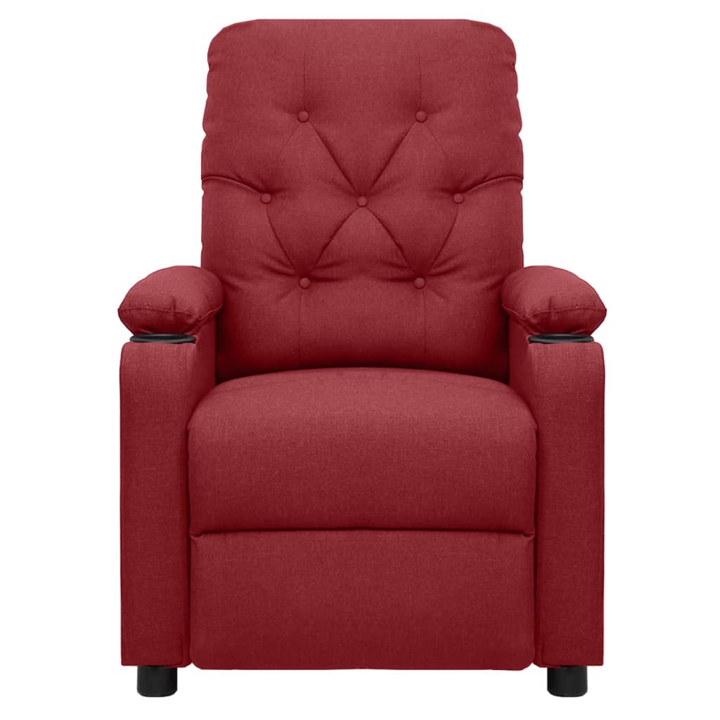 Poltrona de massagens elétrica reclinável tecido vermelho tinto