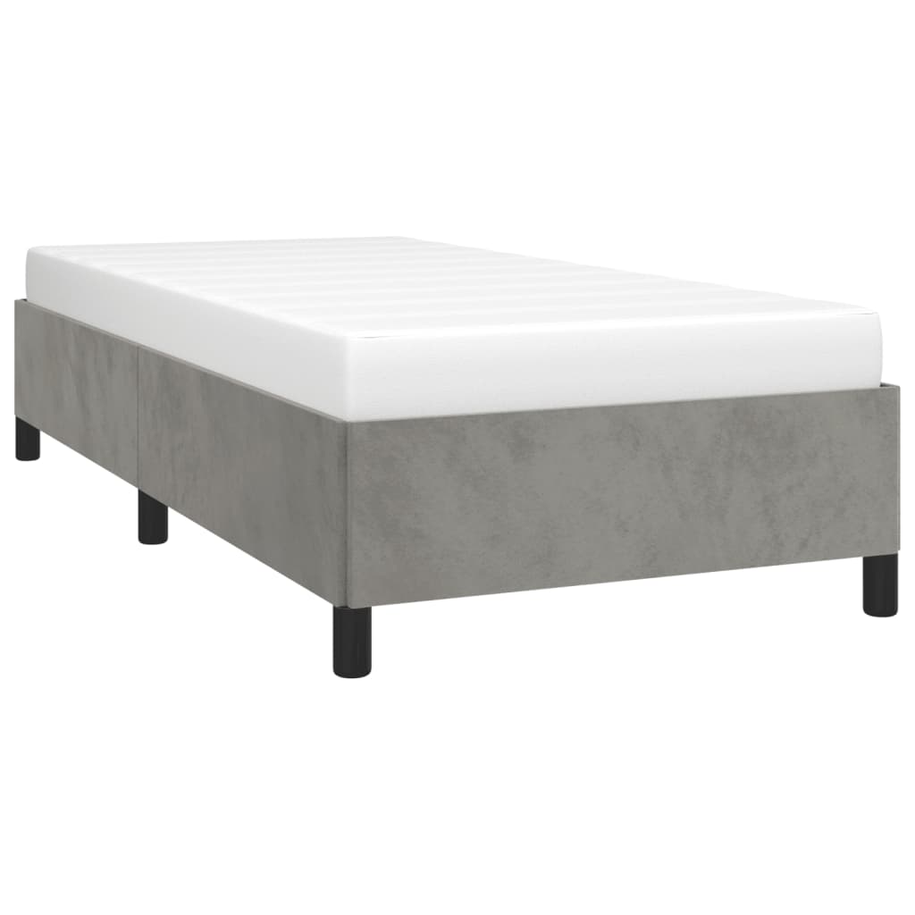 Estrutura de cama sem colchão 90x190 cm veludo cinzento-claro