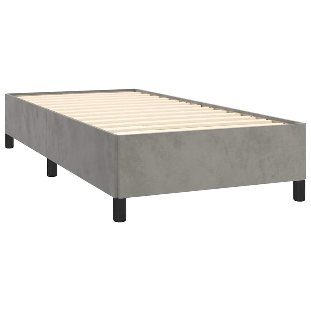 Estrutura de cama sem colchão 90x190 cm veludo cinzento-claro