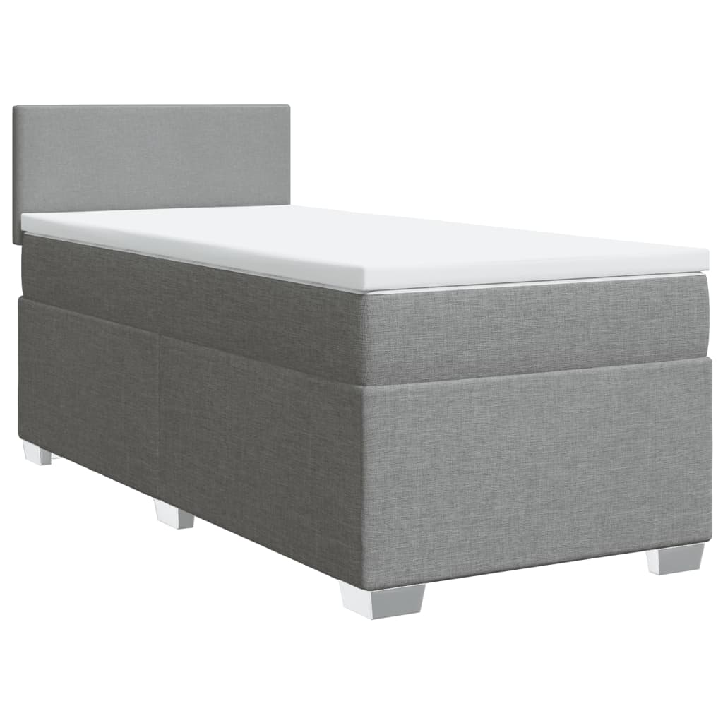 Cama com molas/colchão 100x200 cm tecido cinzento-claro