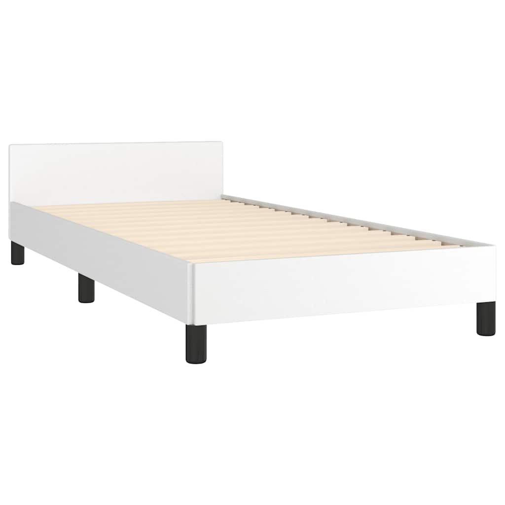 Estrutura de cama c/ cabeceira sem colchão 80x200 cm branco