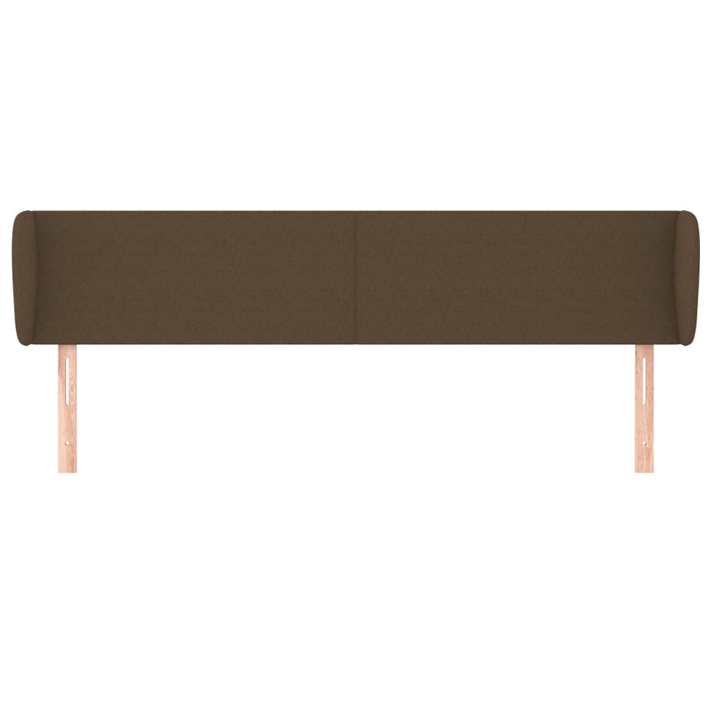 Cabeceira de cama c/ abas tecido 163x23x78/88cm castanho-escuro