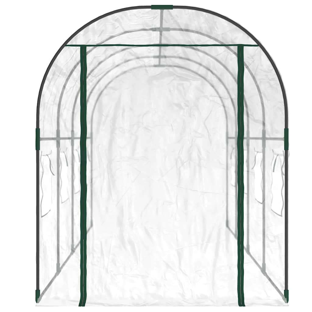 Estufa 160x400x190 cm PVC e aço revestido a pó transparente