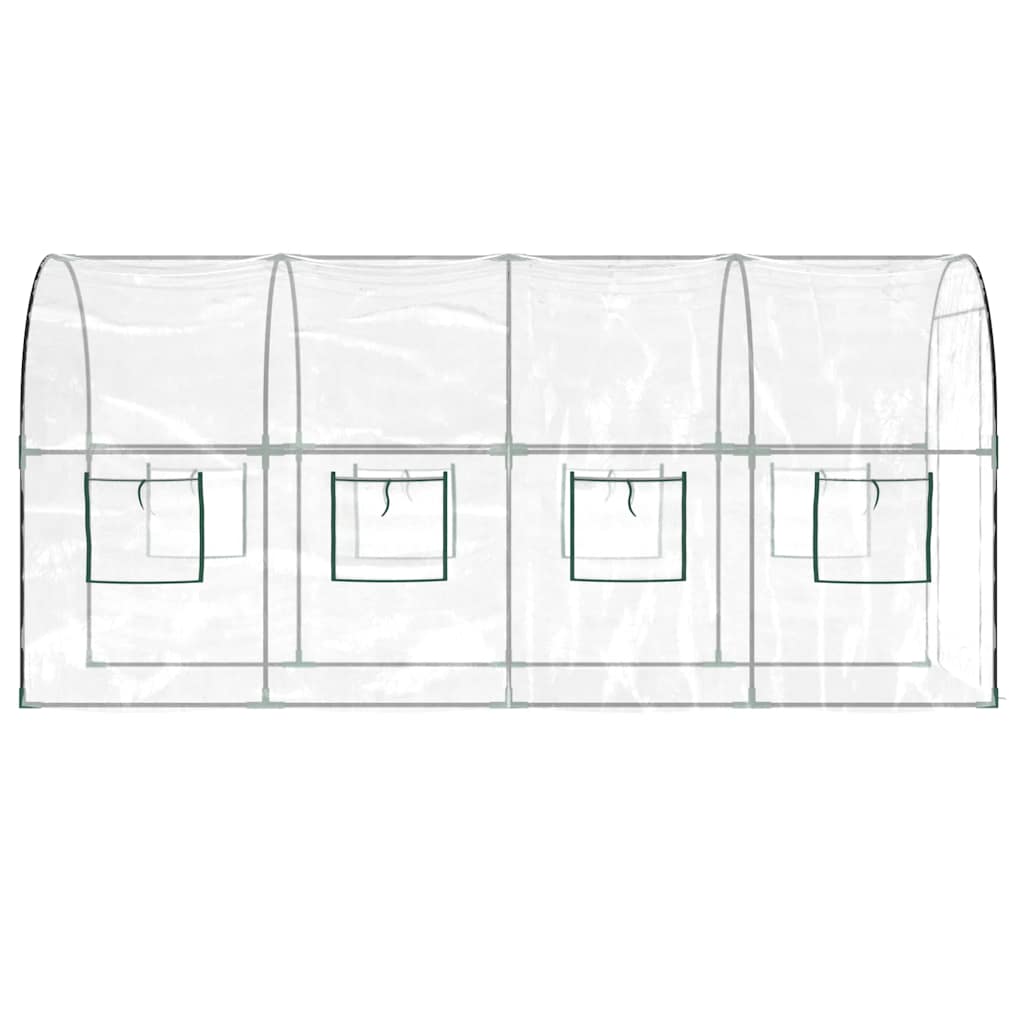 Estufa 160x400x190 cm PVC e aço revestido a pó transparente