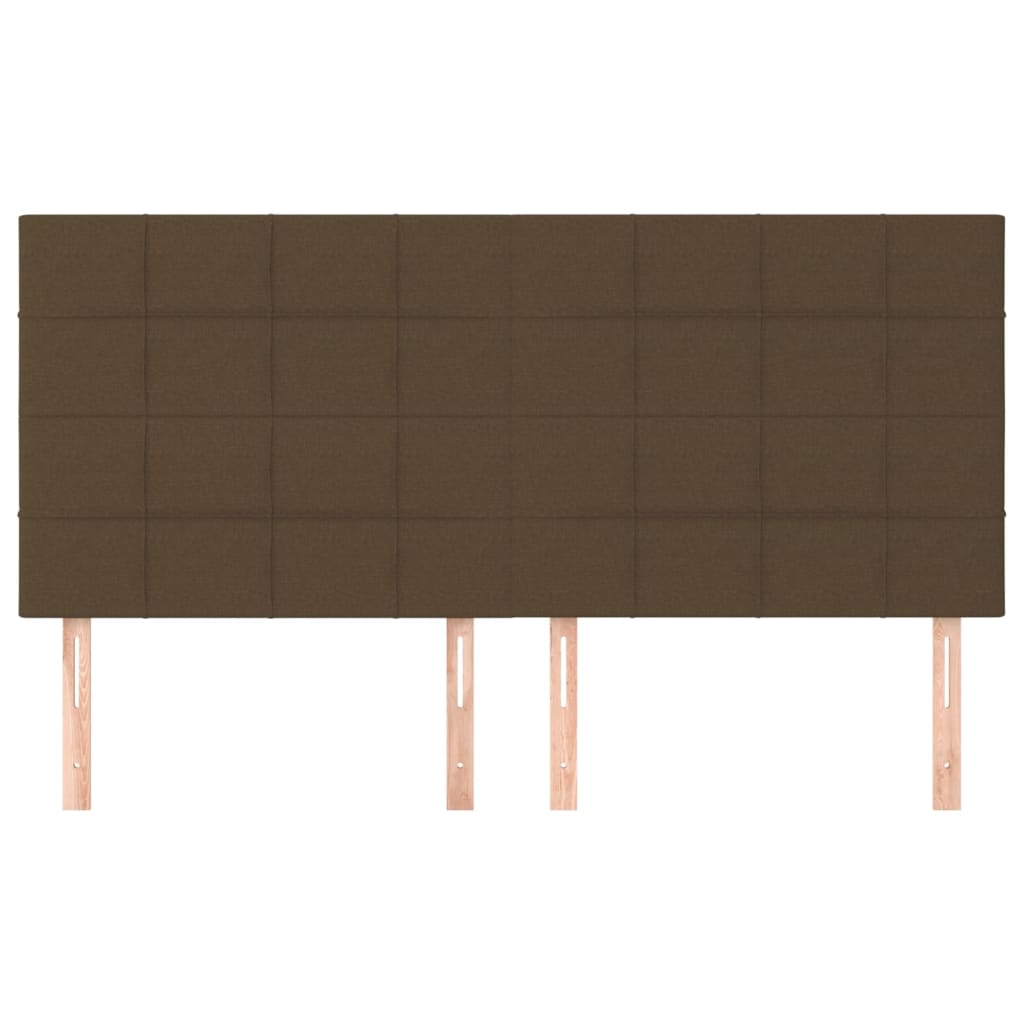 Cabeceira castanho escuro 200x5x118/128 cm tecido