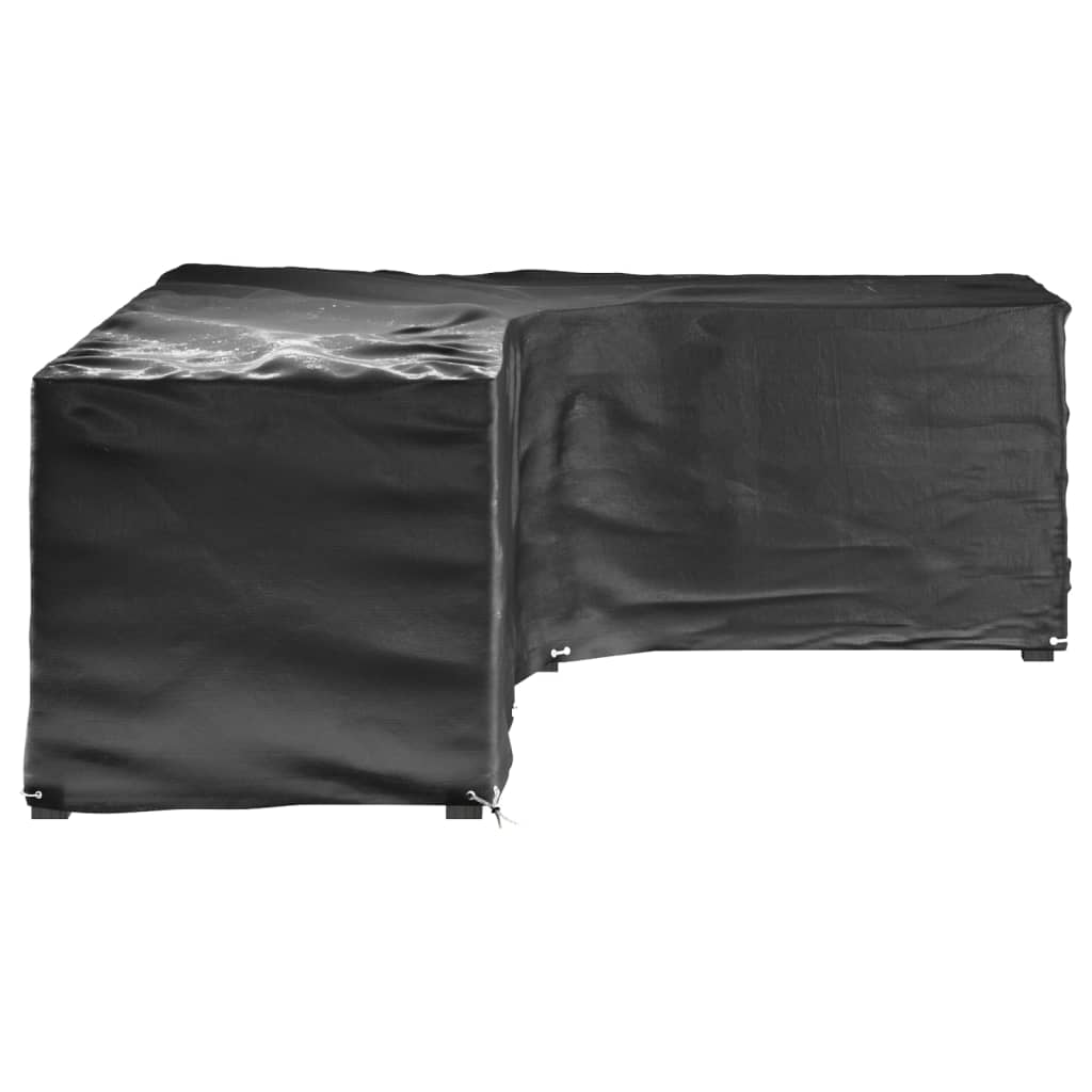 Capas p/ mobília jardim forma de l 2 pcs 18 ilhós 285x220x80 cm