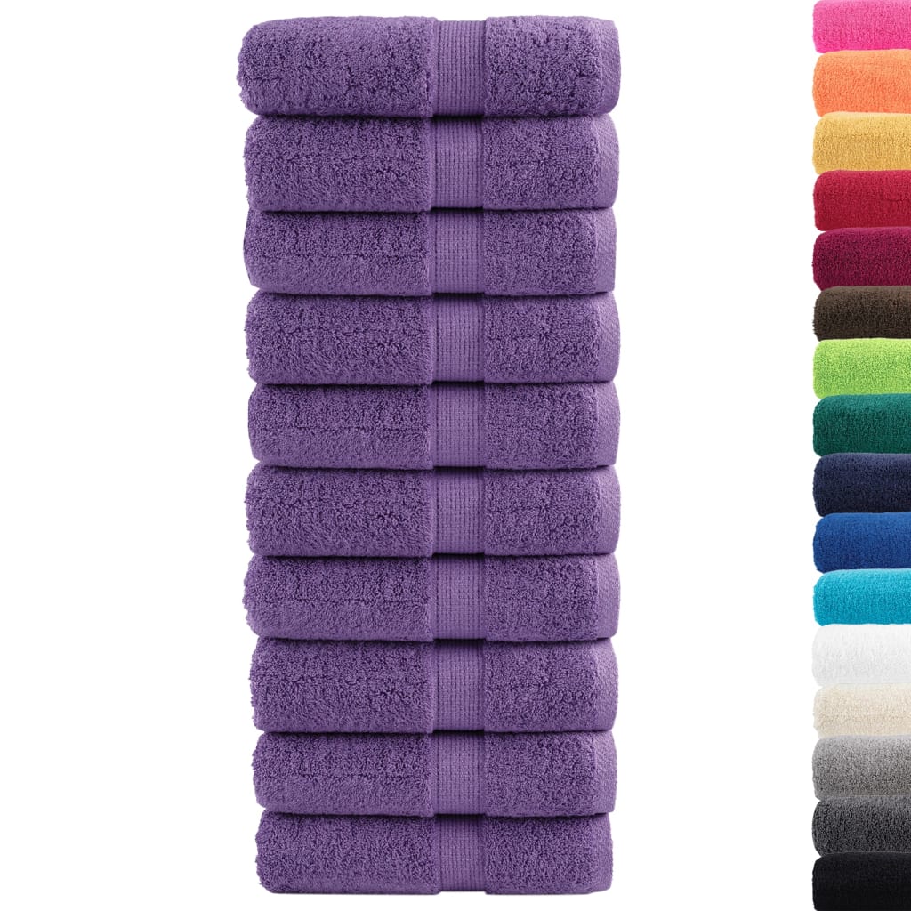 Toalhas de bidé premium solund 10 pcs 30x50 cm 600 gsm roxo