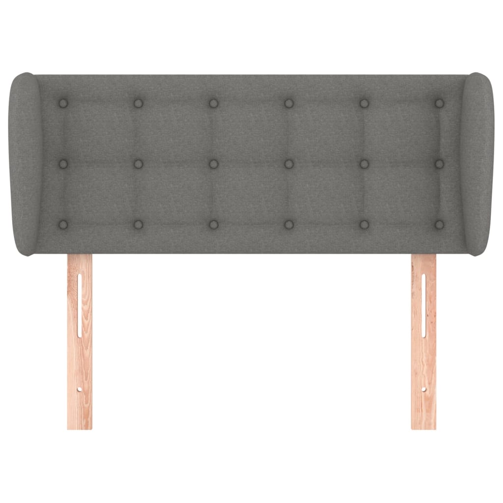 Cabeceira de cama c/ abas tecido 83x23x78/88 cm cinzento-escuro