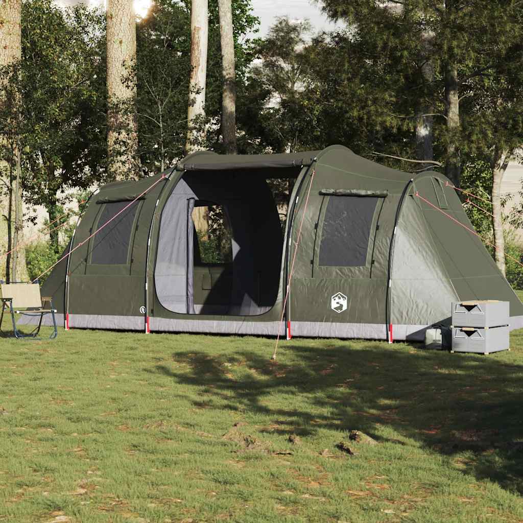 Tenda de campismo túnel p/ 4 pessoas impermeável verde azeitona