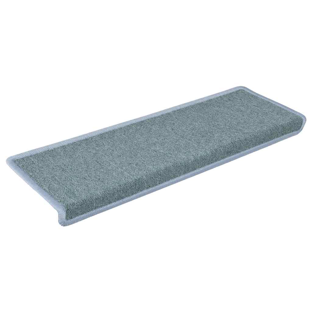 Tapetes de escada 30 peças 65x21x4 cm azul-marinho com borda retangular