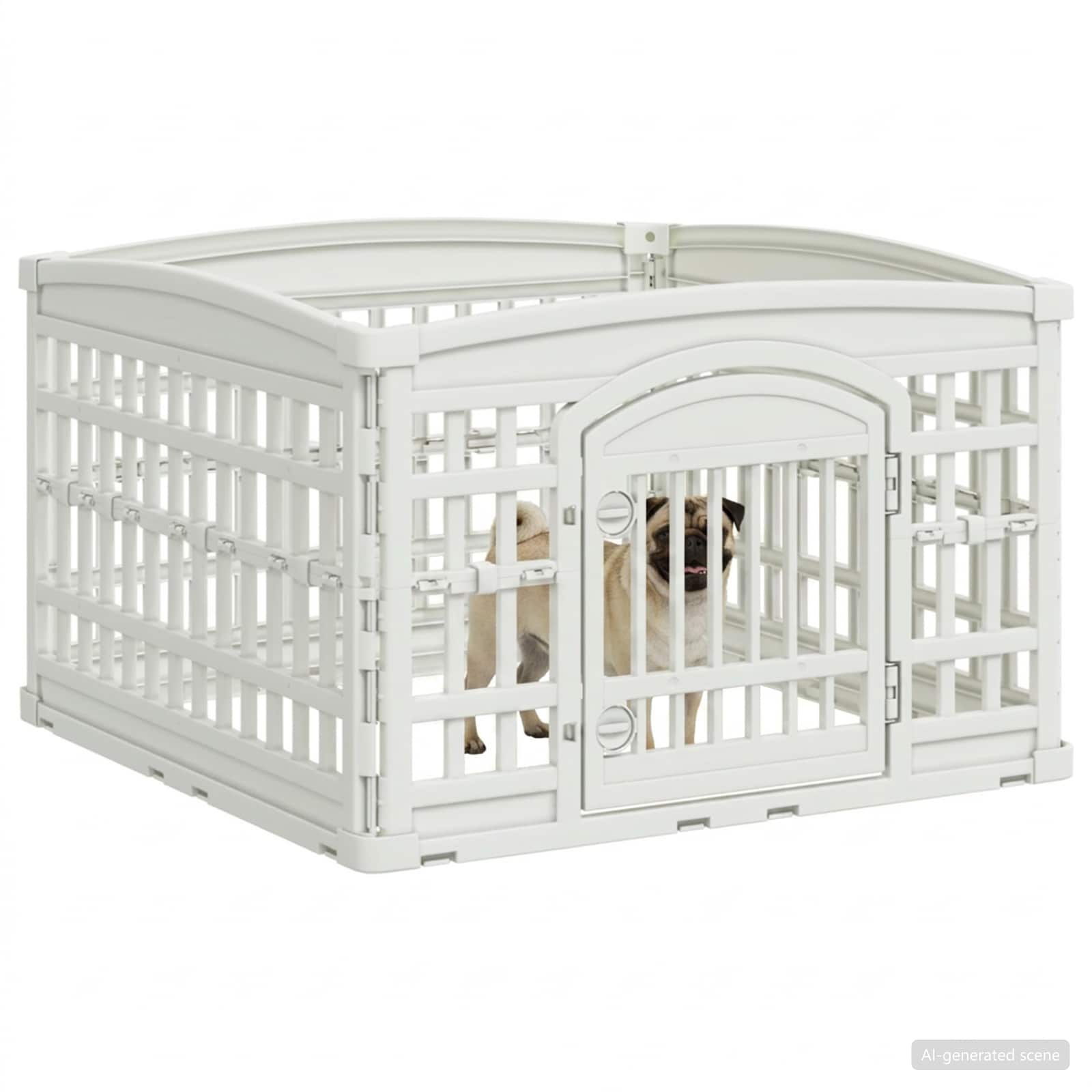 Cercado para cachorros com 4 painéis 88 x 88 x 56 cm plástico