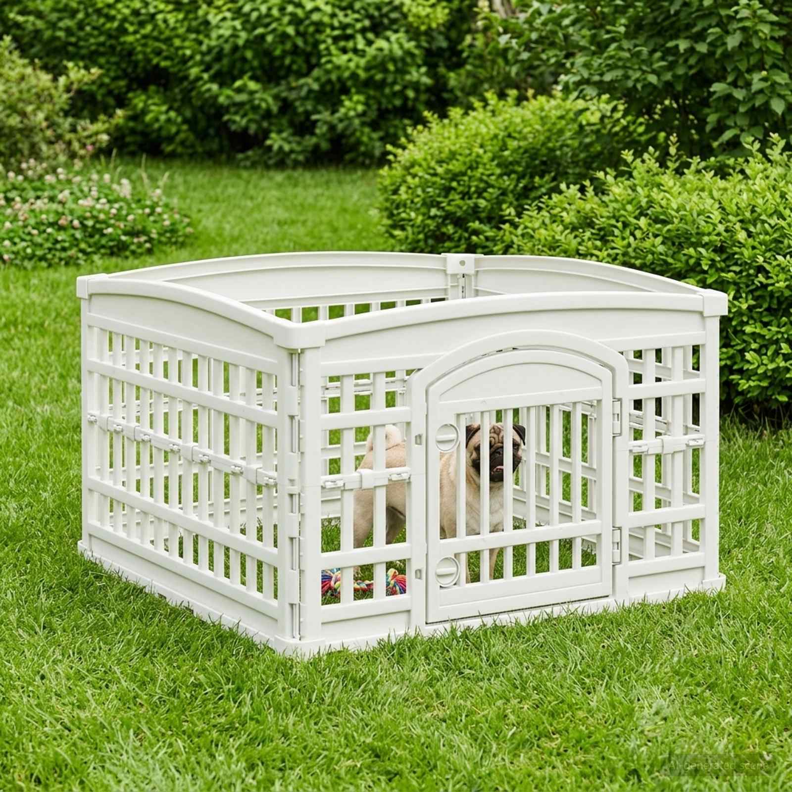 Cercado para cachorros com 4 painéis 88 x 88 x 56 cm plástico