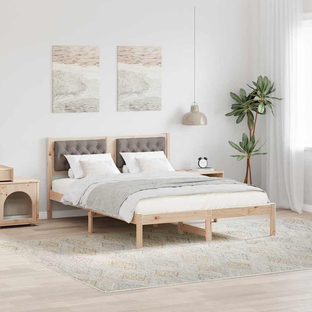 Estrutura da cama cinzento-acastanhado 140 x 200 cm